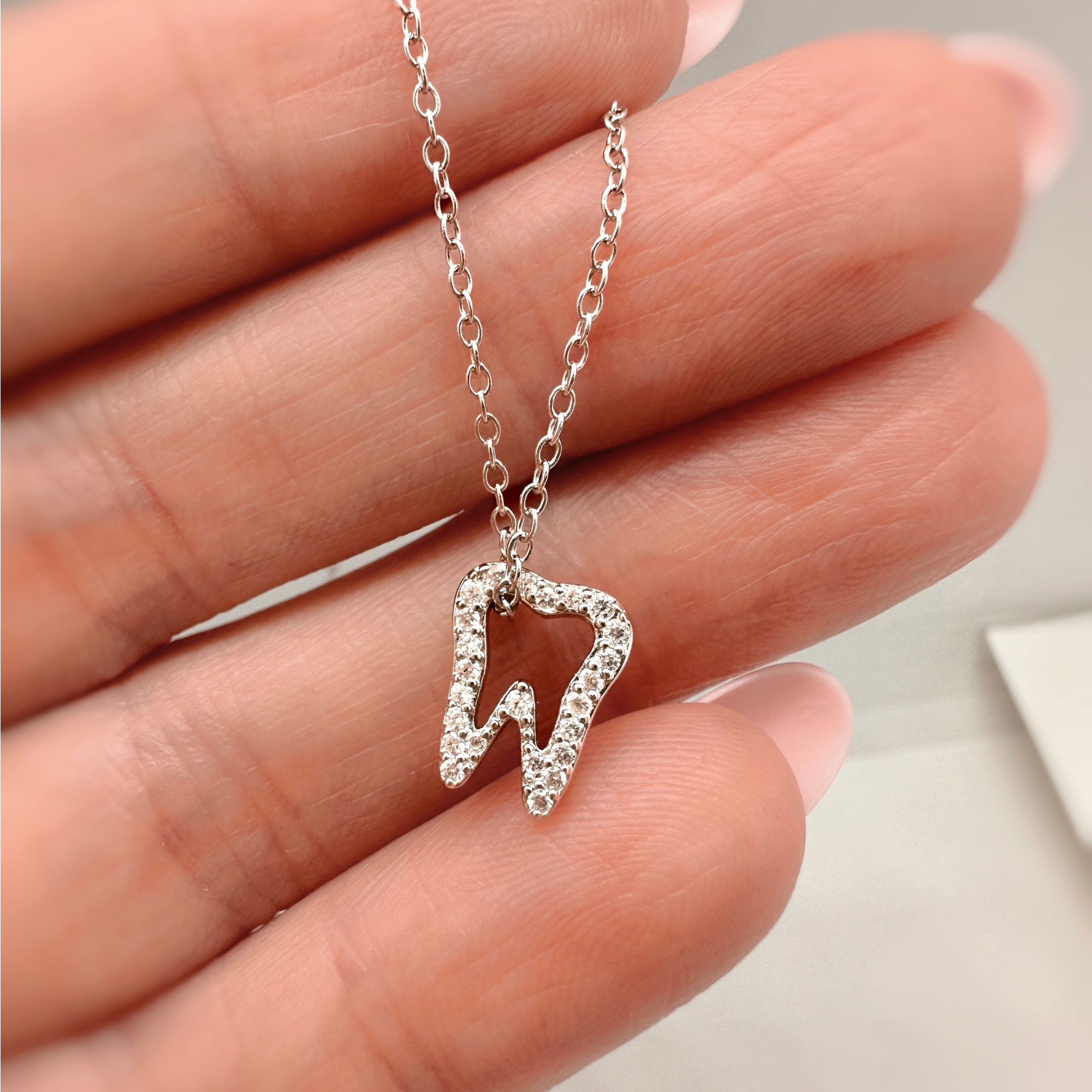 Dental Tooth Chain Necklace Tooth Pendant Necklace Gift For