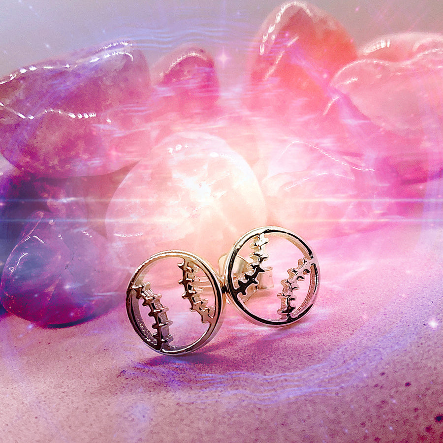 Tiny .925 silver Softball Earrings.
