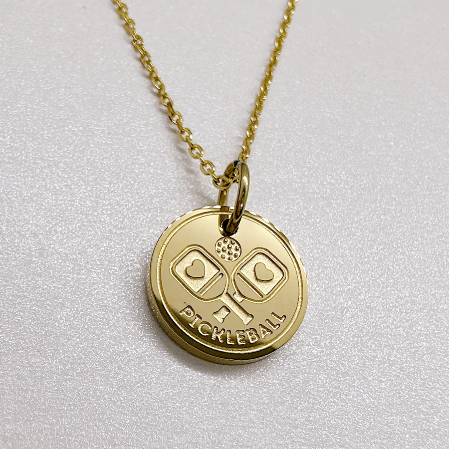 Dainty pickleball necklace for her. Gift for pickleball player.