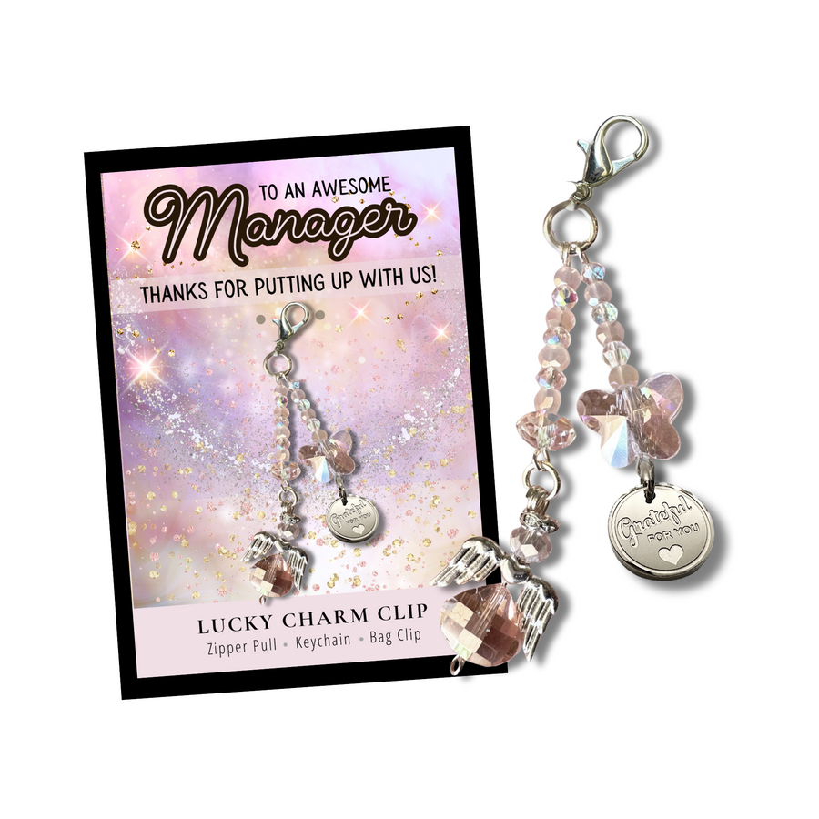 Awesome Manager Charm Clip with 'Grateful for you' charm, the PERFECT little something.