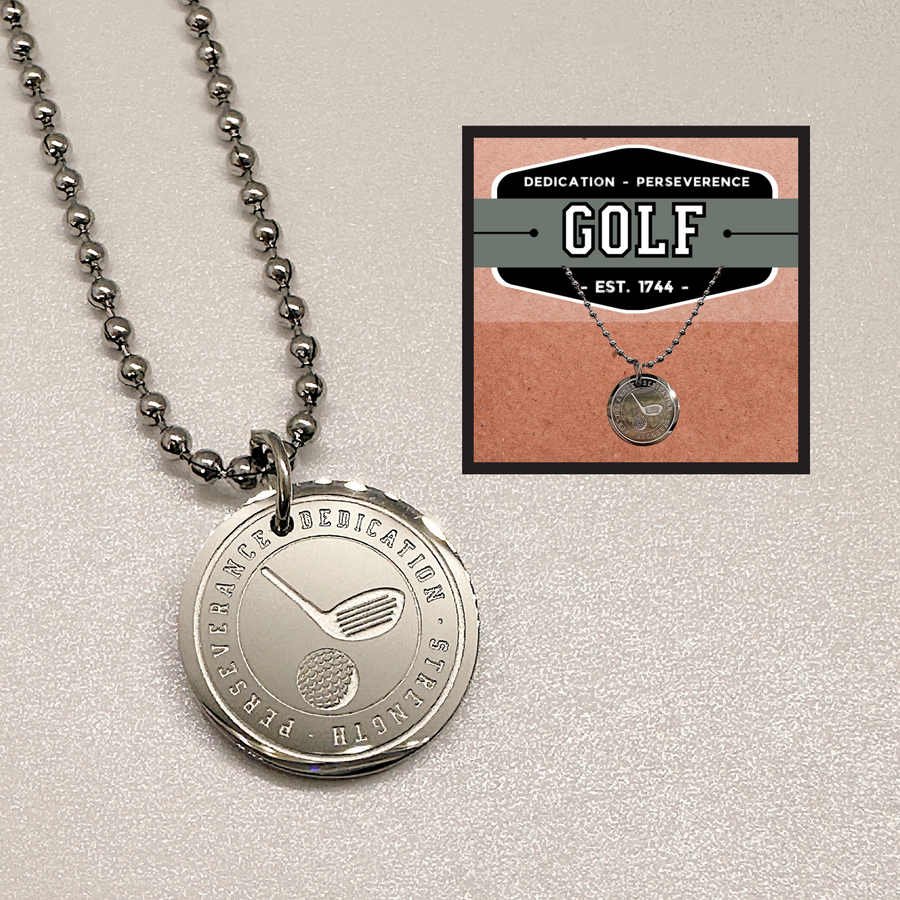 16MM Golf disc charm necklace.
Dedication - Strength - Perseverance