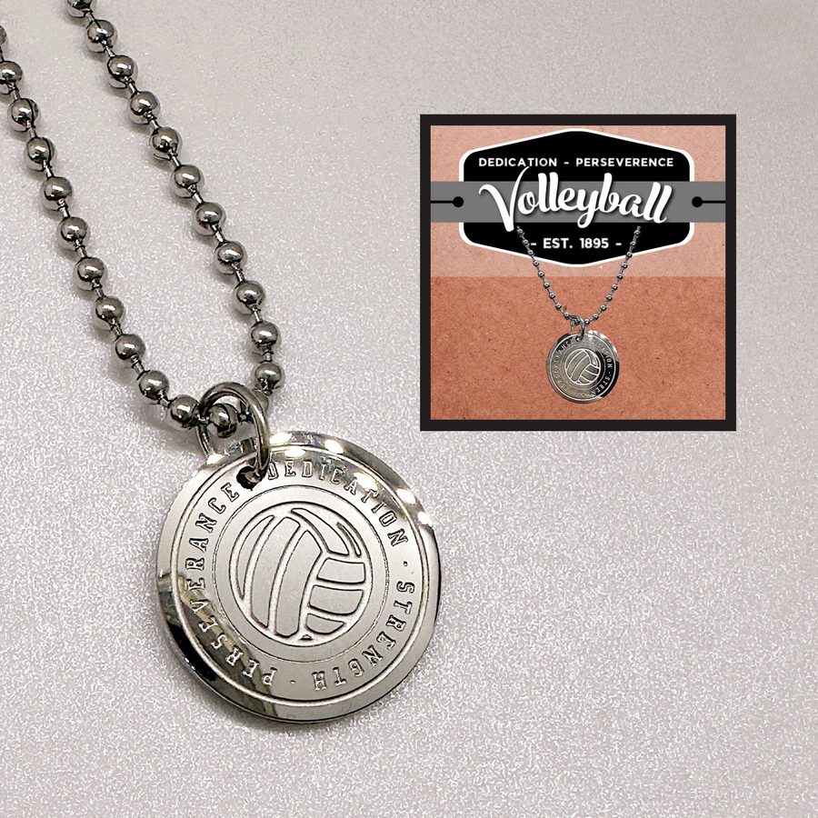 16MM Volleyball disc charm necklace.
Dedication - Strength - Perseverance