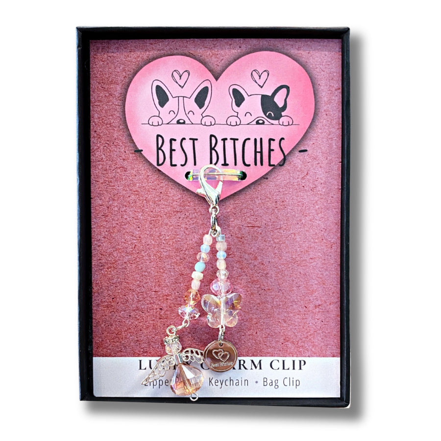 Best Friends Charm Clip with 'Best Bitches' with 2 hearts charm, that PERFECT little something!