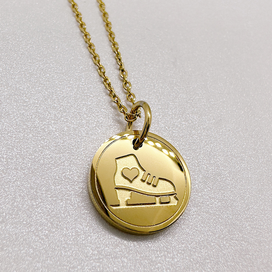 Dainty ice skate necklace - gift for figure skater