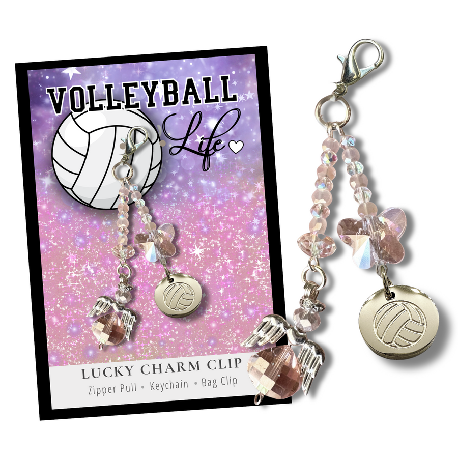 Volleyball Charm Clip with 'Volleyball' charm, the PERFECT little something.