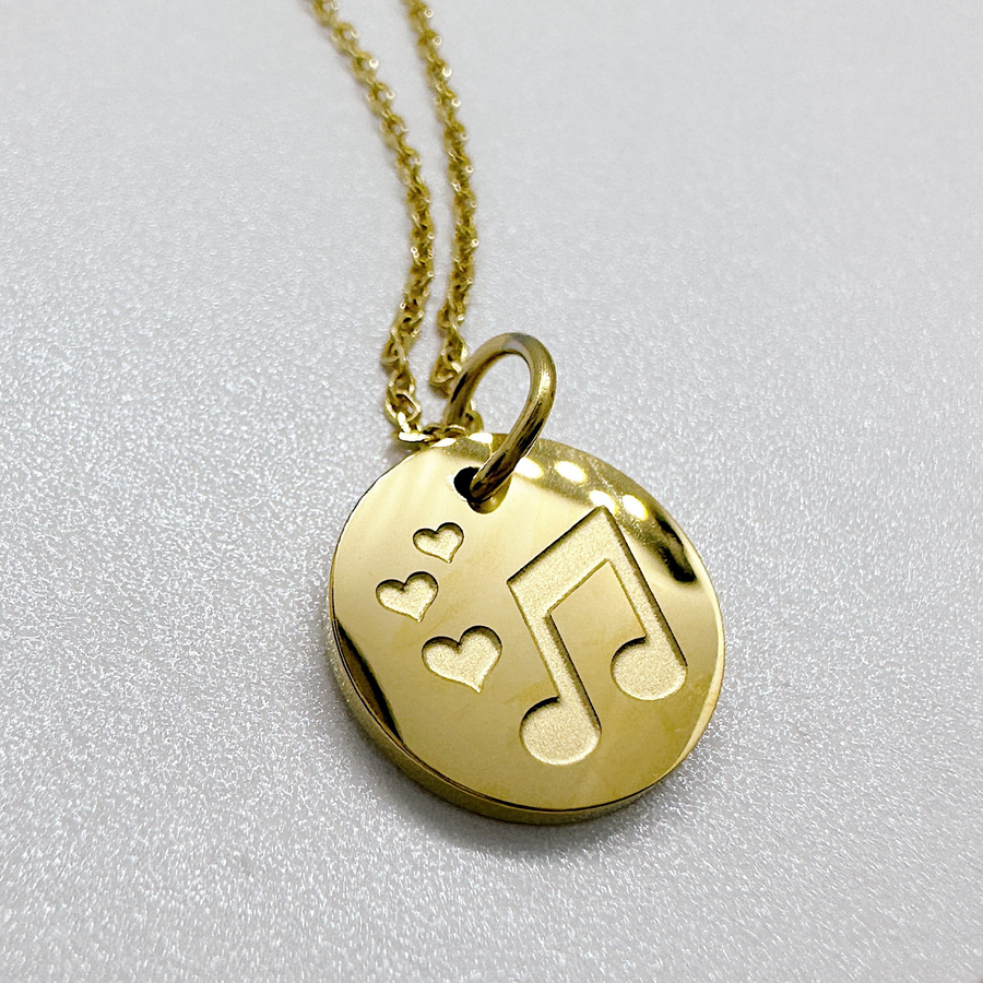 Dainty music note necklace - gift for band member or choir girl