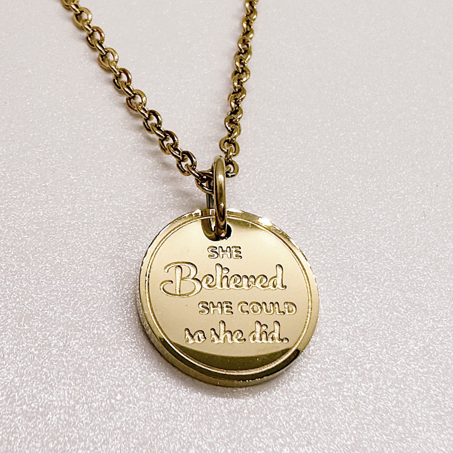 She Believed She Could So She Did necklace - encouragement gift for her