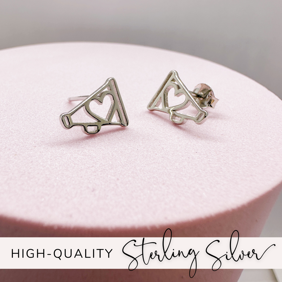 .925 Sterling Silver Cheer Earrings.