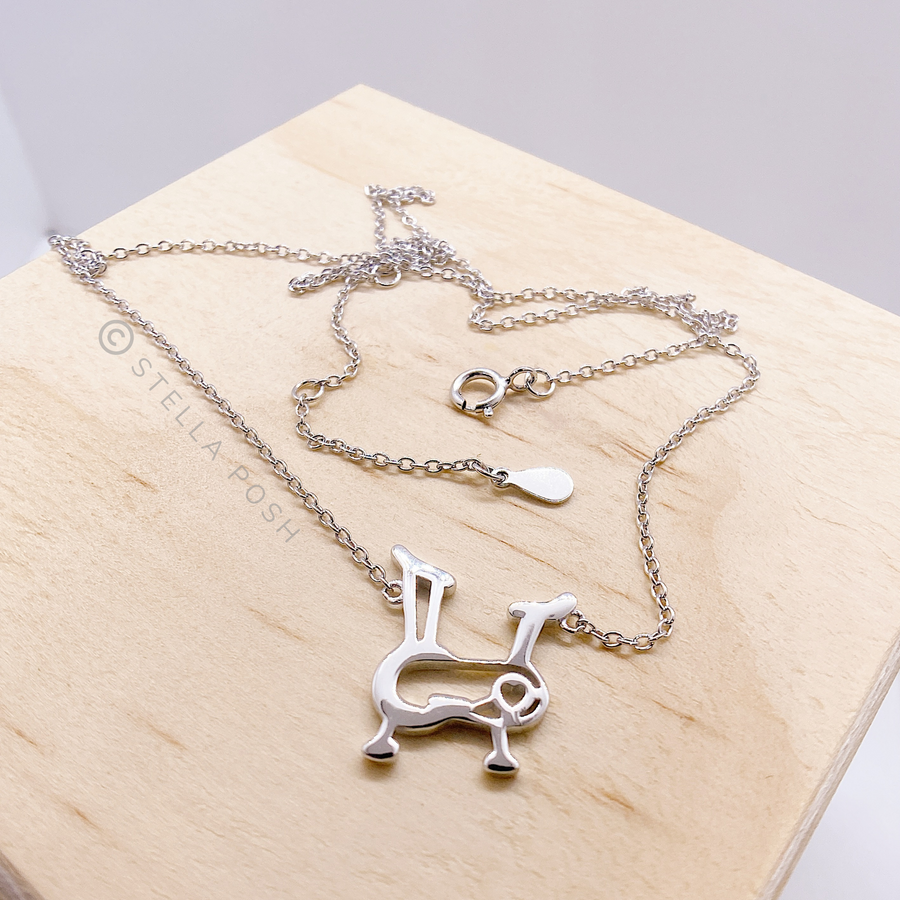 Dainty .925 Sterling Silver Indoor Exercise Cycle Necklace.