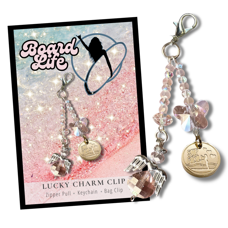 Board Life Charm Clip with 'Surf Life or SUP Girl' charm, the PERFECT little something.