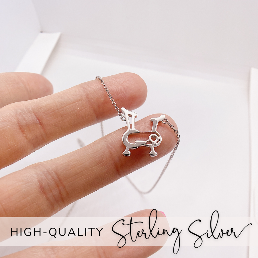 Dainty .925 Sterling Silver Indoor Exercise Cycle Necklace.