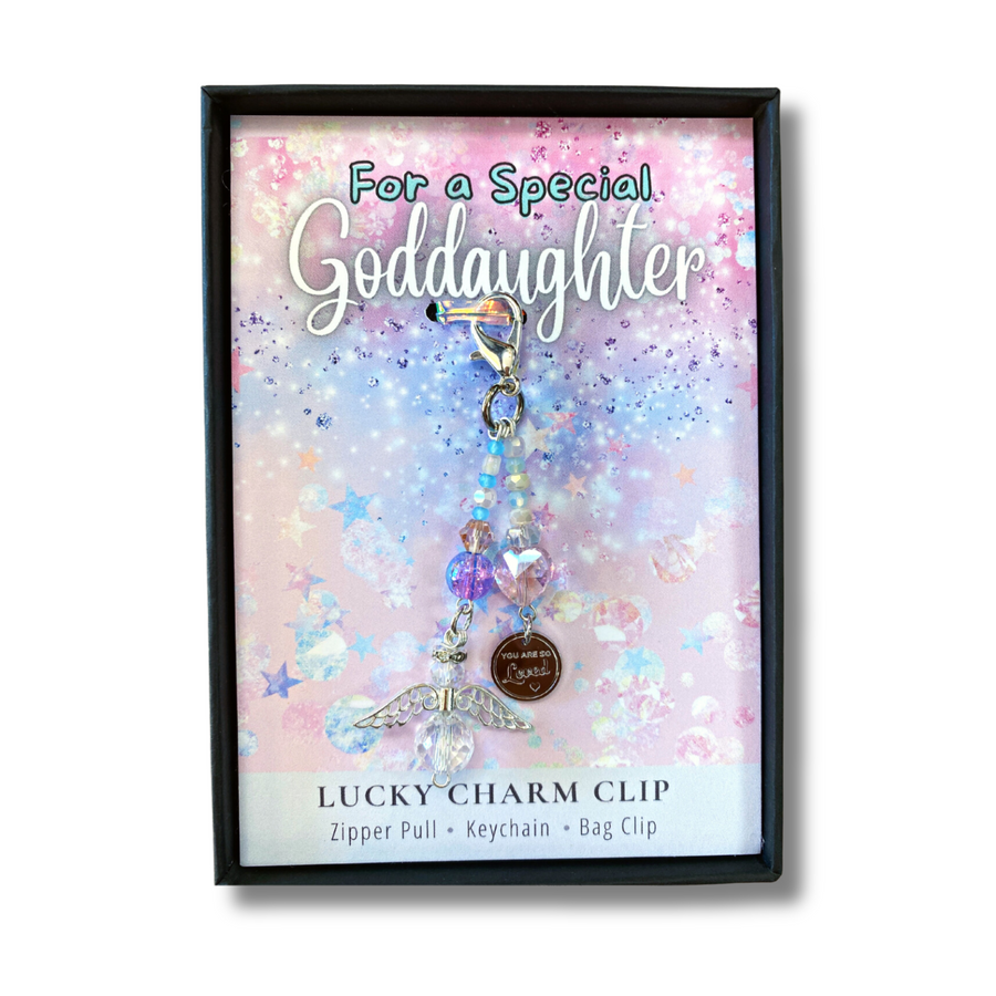 Special Goddaughter Charm Clip with 'You are so Loved' charm, that PERFECT little something!