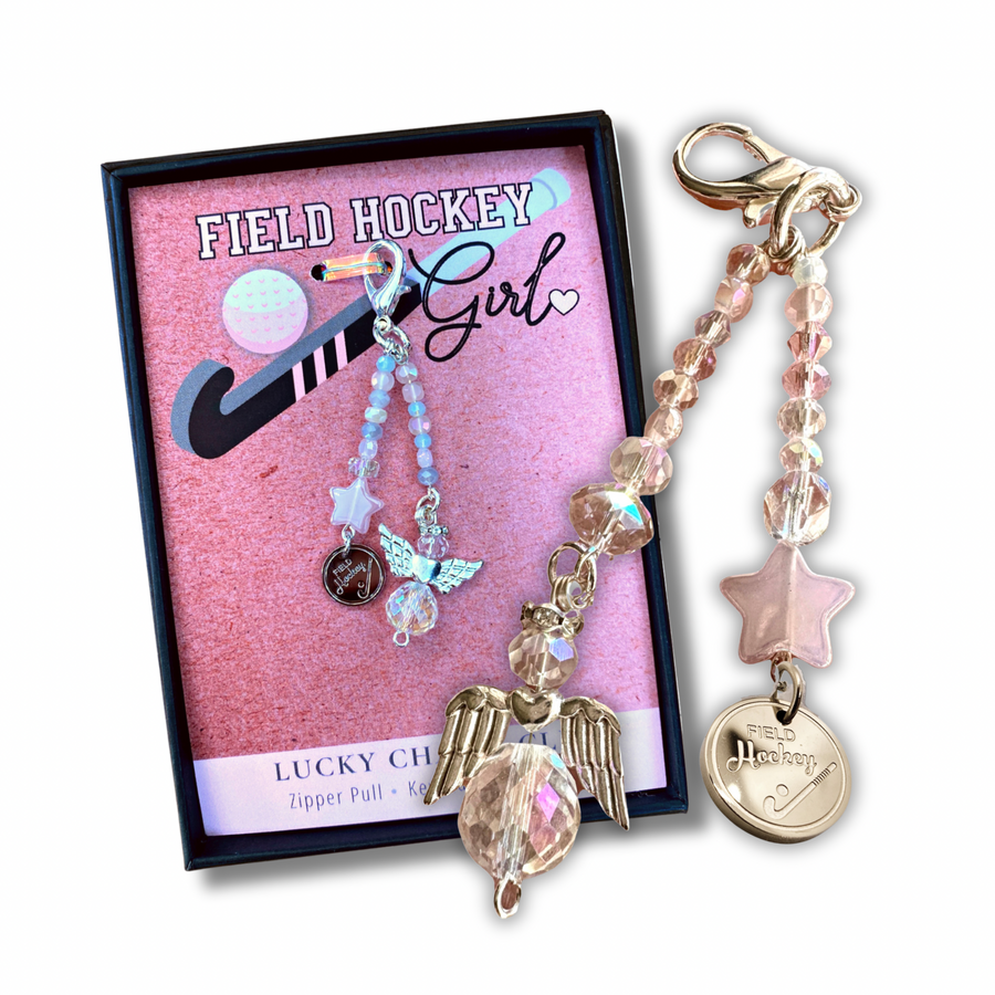 Field Hockey Girl Charm Clip with 'Field Hockey' charm, that PERFECT little something!