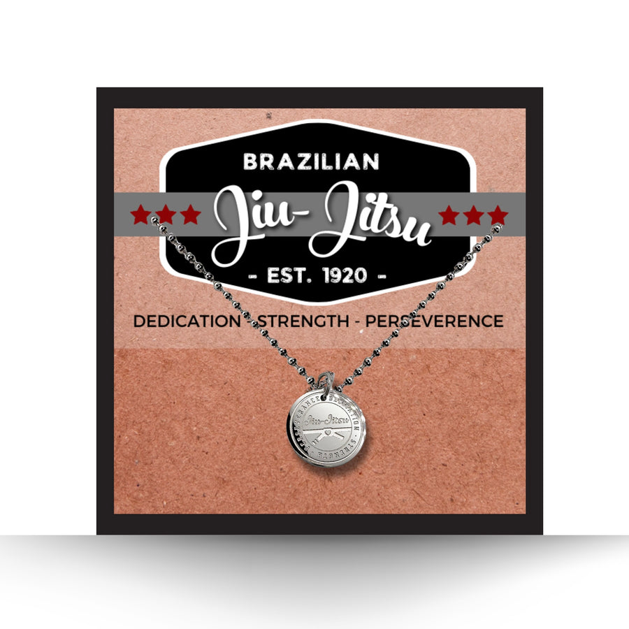 16MM Jiu-Jitsu disc charm necklace.
Dedication - Strength - Perseverance