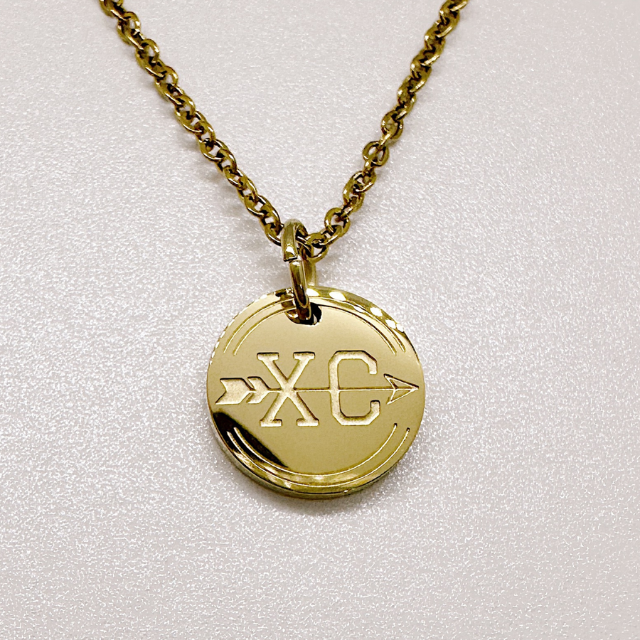 XC Necklace Cross Country Runner Pendant