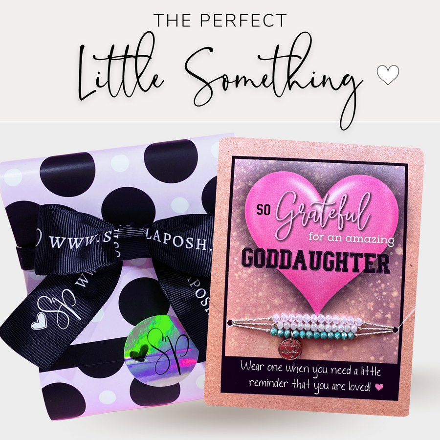 Amazing Goddaughter Charm Bracelet Set with gift ready packaging; the PERFECT little something.