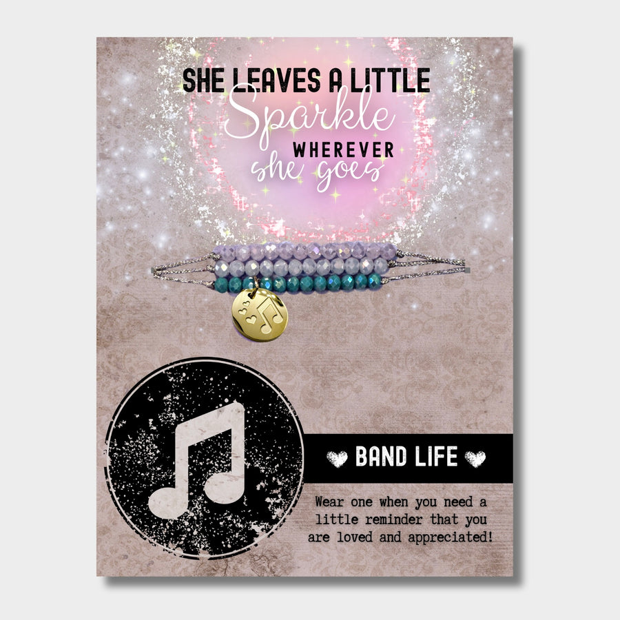 Band Life Charm Bracelet Set with 18K Gold plated 'Music Note' charm, the Perfect little something.
