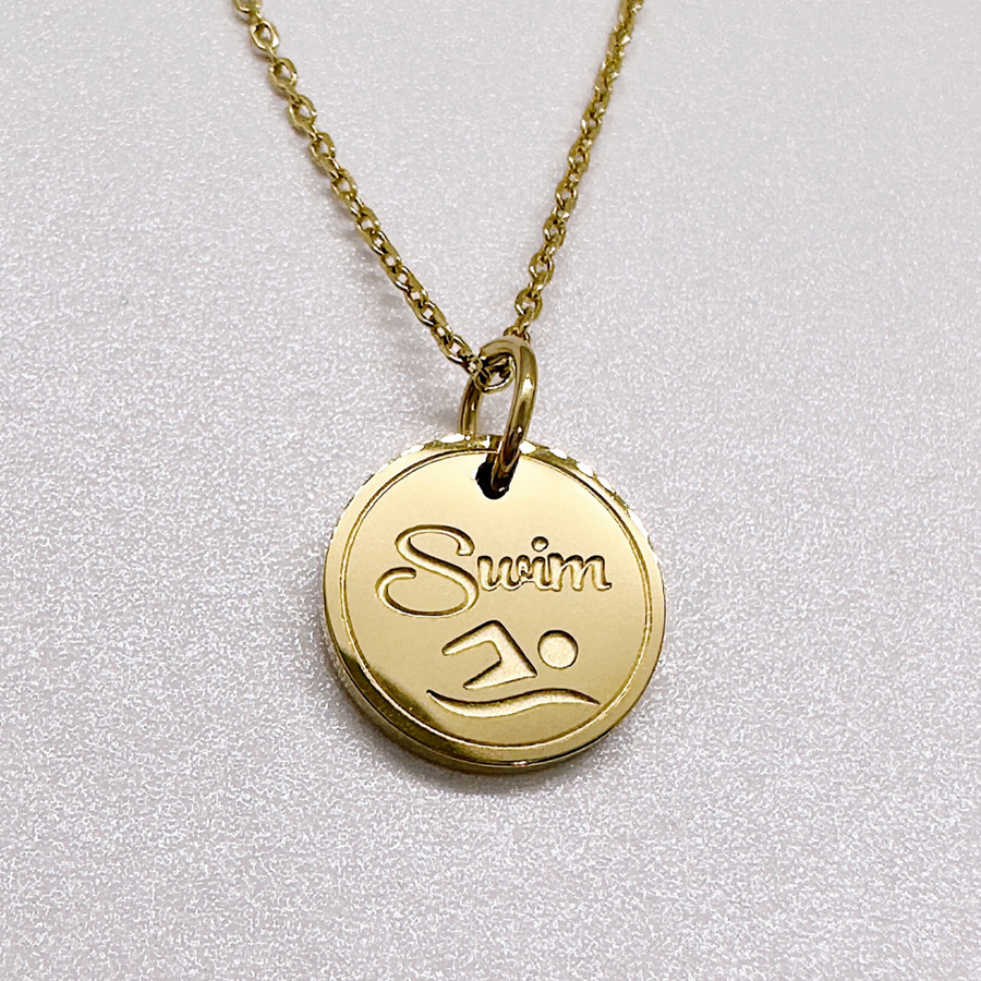 Dainty swim necklace for her - gift for swimmer