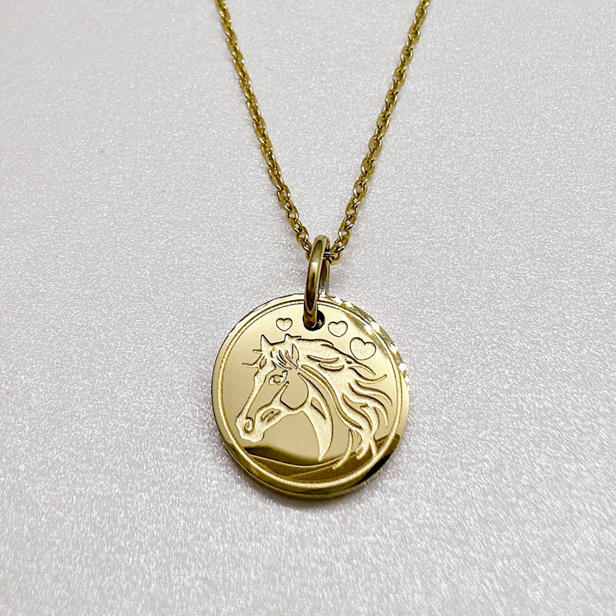 Dainty horse pendant necklace - gift for horse lover equestrian.