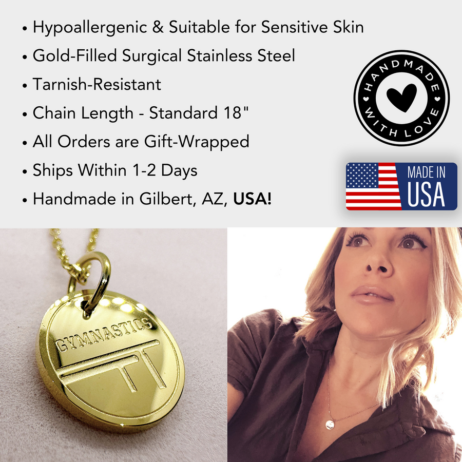 Gymnastics disc charm information details.