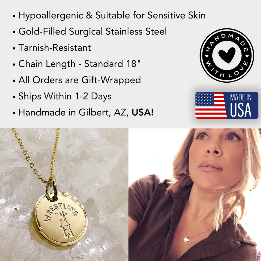 Disc charm necklace informattion.