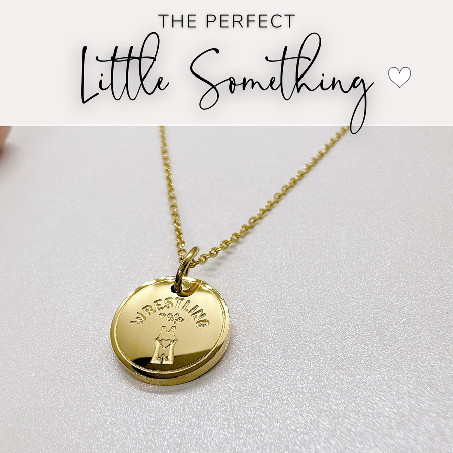 Girls Wrestling Charm Necklace - Hypoallergenic and Tarnish-Resistant