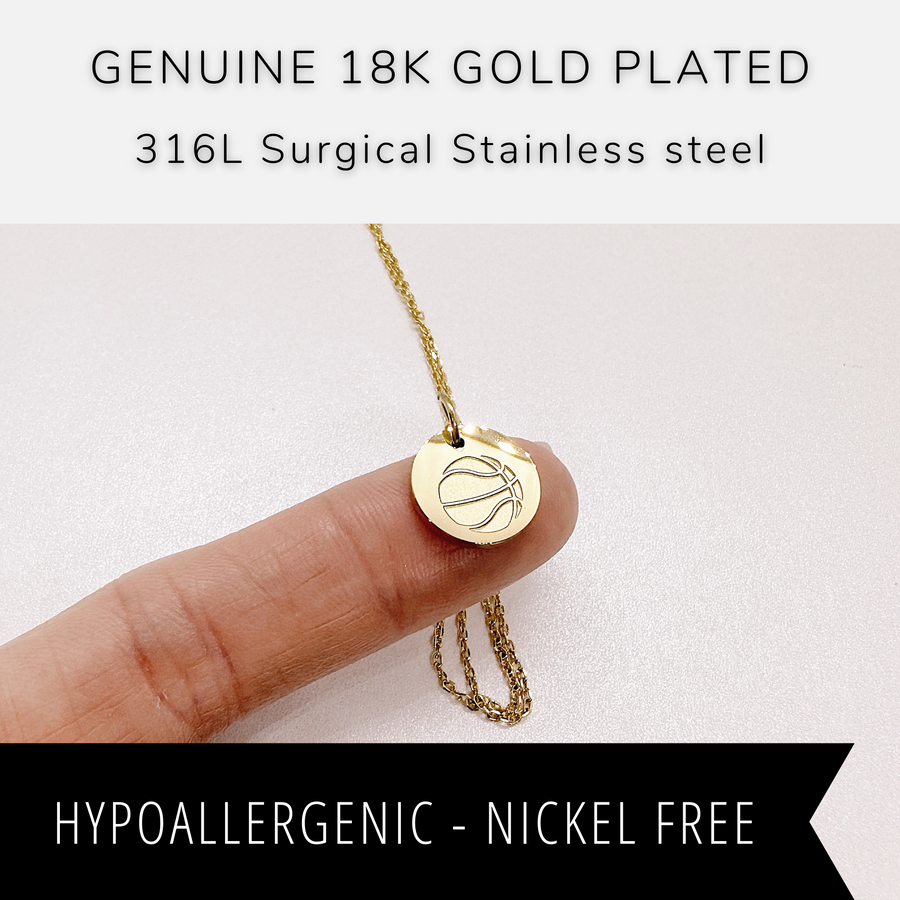 18K gold plated disc charm.