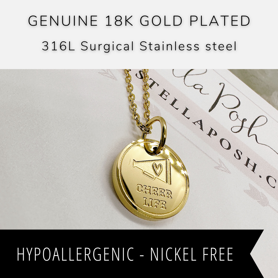 18K gold plated disc charm.
