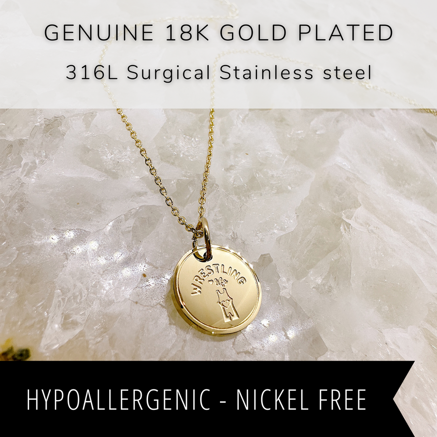 18K gold plated disc charm.