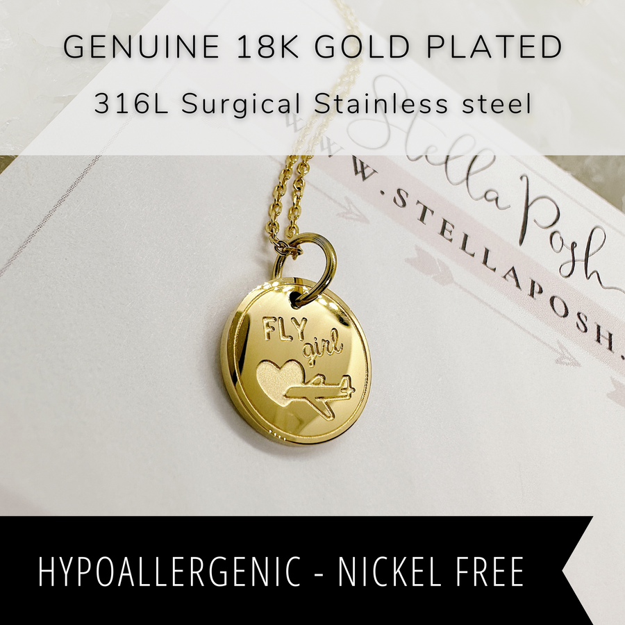 18K gold plated disc charm.