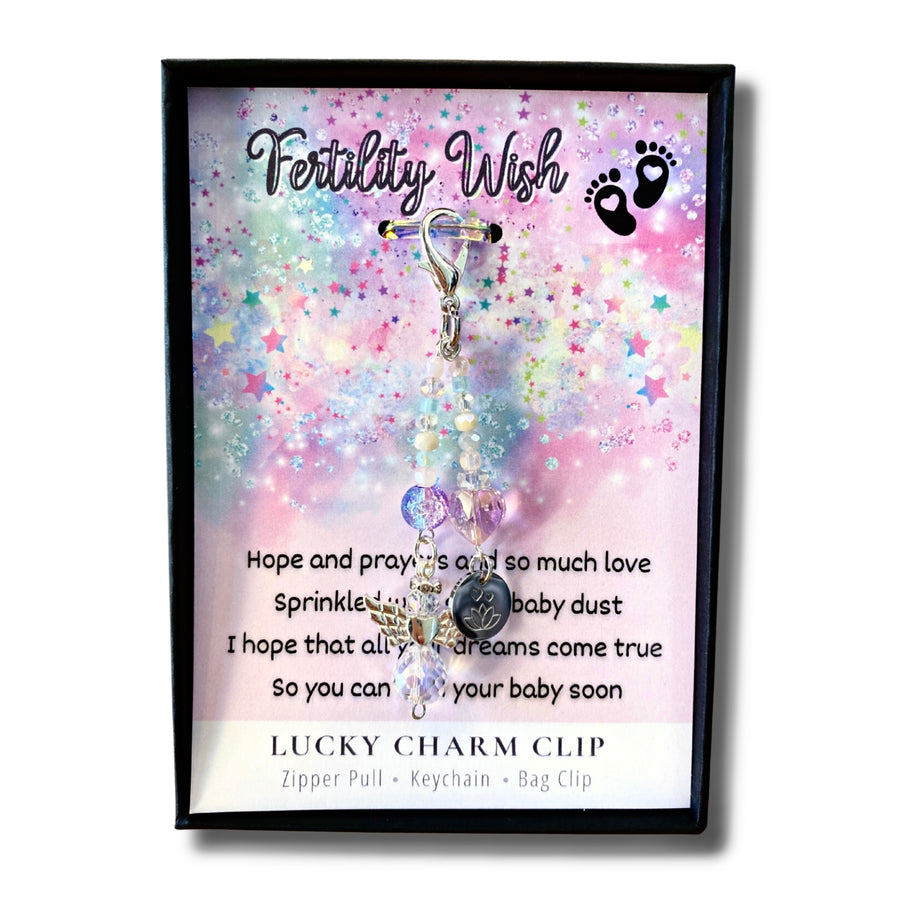 Fertility Wish Charm Clip with 'Lotus Blossom' charm. that PERFECT little something!