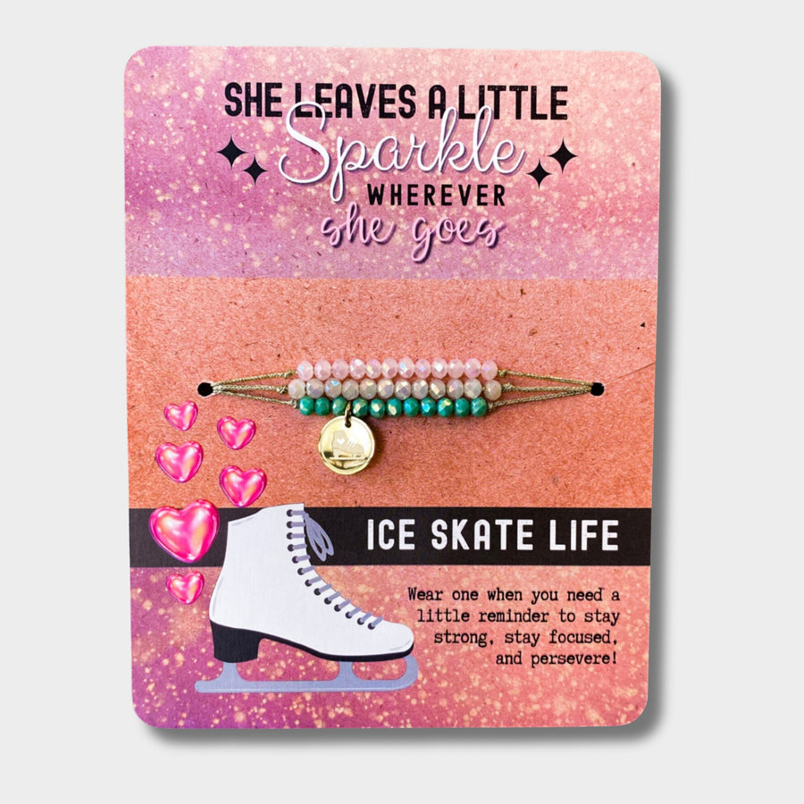 Ice Skate Life Charm Bracelet Set with 14K Gold plated 'Skate' charm, the Perfect little something.