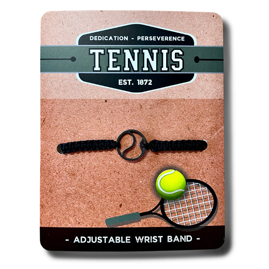  Tennis adjustable unisex wristband, mounted and ready for gift giving.