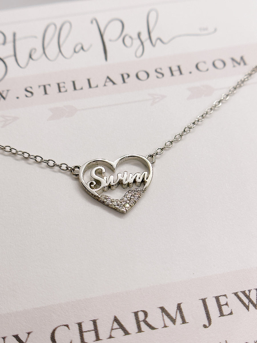 Dainty Swim Necklace - Solid .925 Sterling Silver