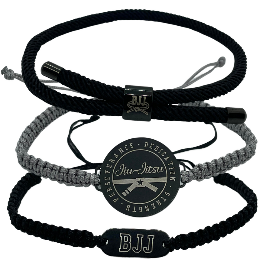 Jiu Jitsu adjustable unisex wristbands set.