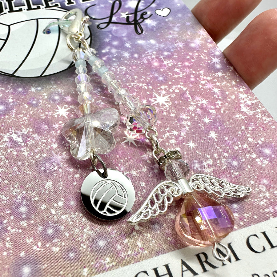 Volleyball Charm Clip with 'Volleyball' charm, the PERFECT little something.