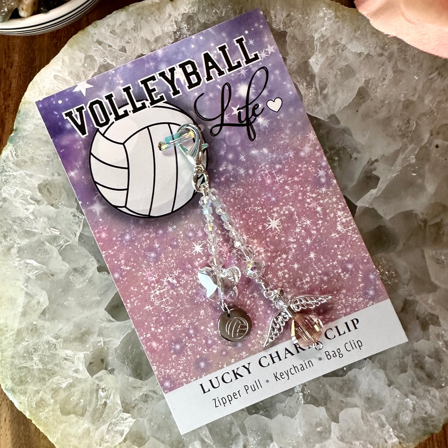 Volleyball Charm Clip with 'Volleyball' charm, the PERFECT little something.