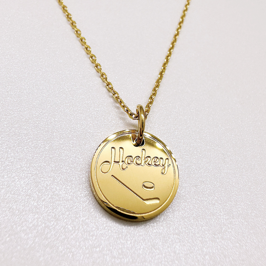 Dainty hockey necklace. Hockey gift for women.