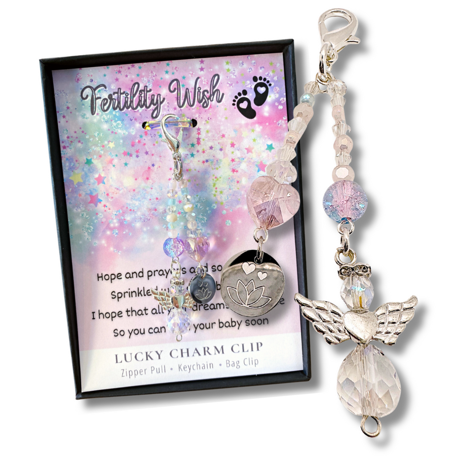 Fertility Wish Charm Clip with 'Lotus Blossom' charm. that PERFECT little something!
