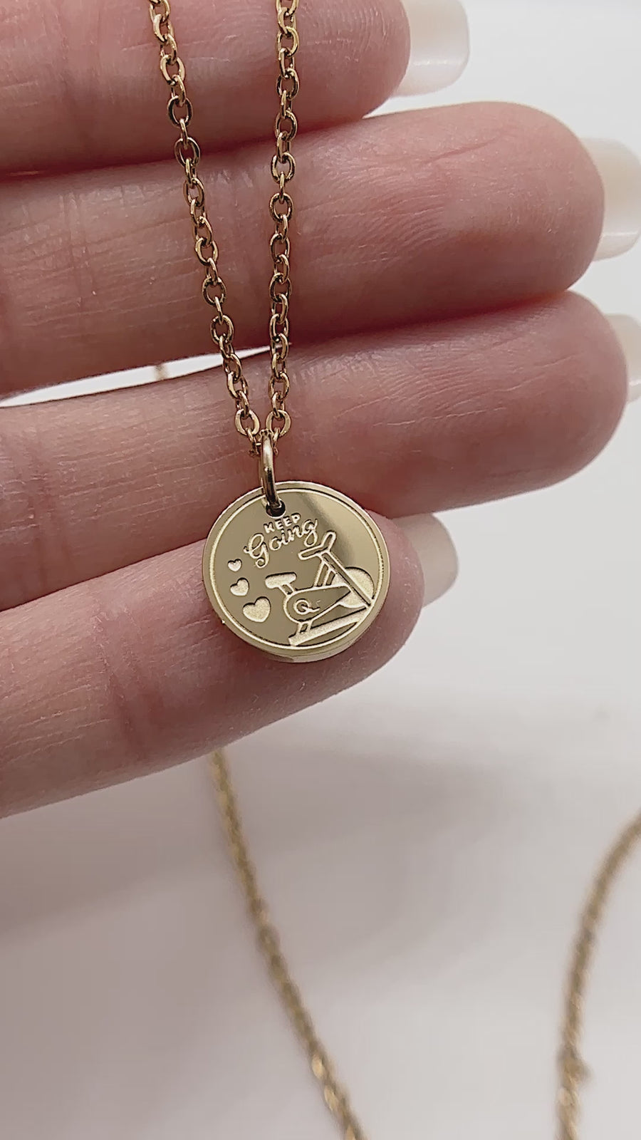 Indoor Cycle Fitness Charm Necklace - Hypoallergenic and Tarnish-Resistant