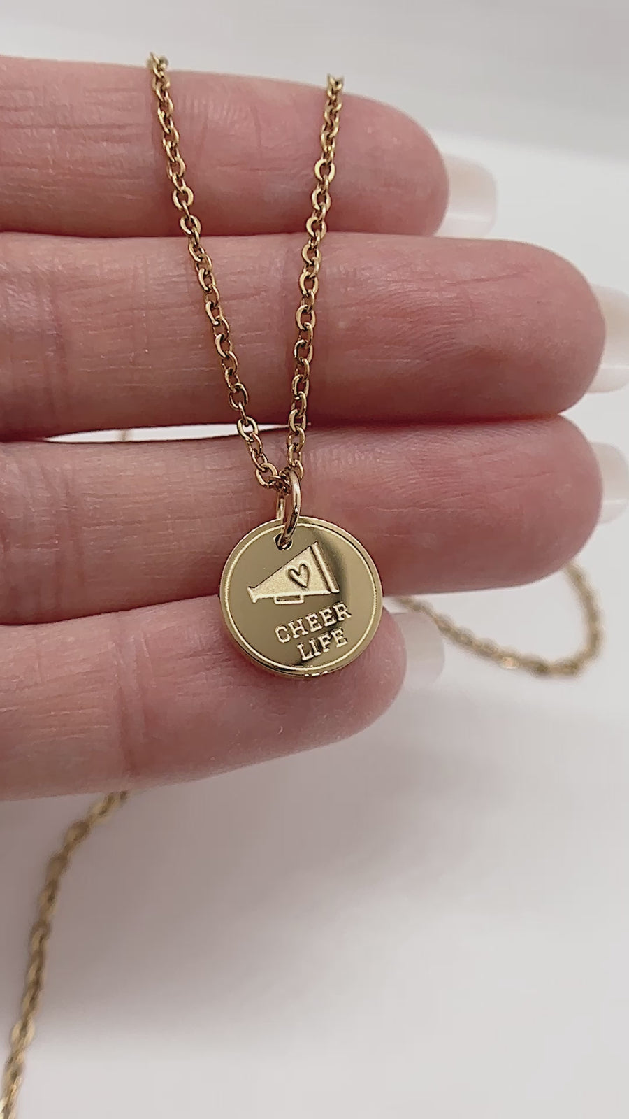 Cheer Charm Necklace | Cheer Pendant | Hypoallergenic and Tarnish-Resistant