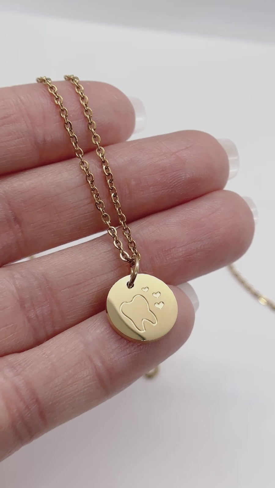 Tooth Pendant Necklace | Dental Gift | Hypoallergenic and Tarnish-Resistant
