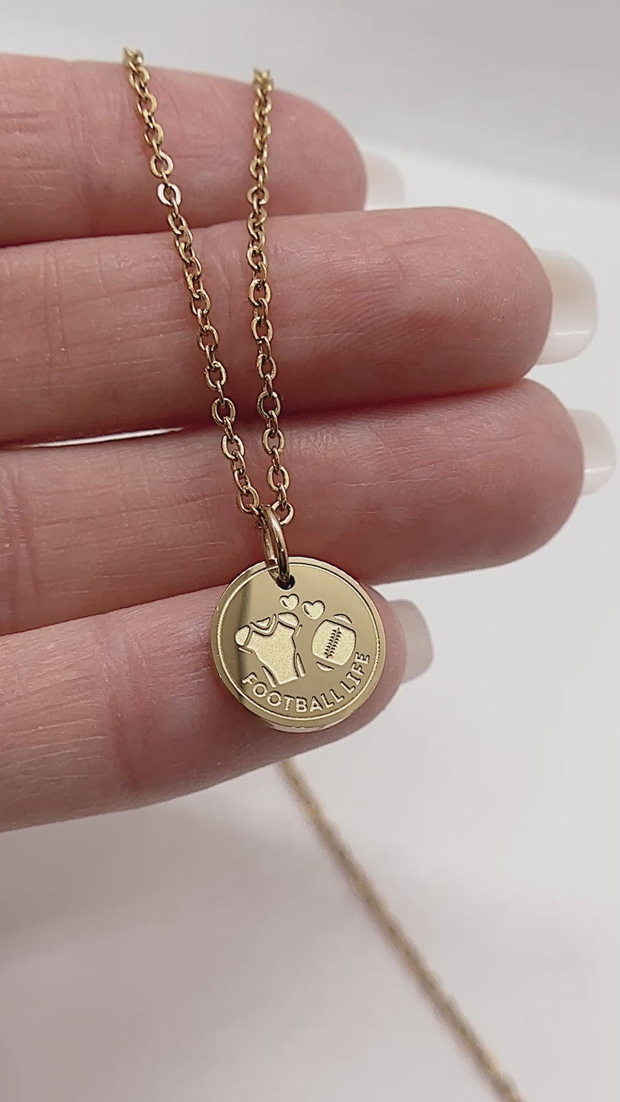 Football Charm Necklace - Hypoallergenic and Tarnish-Resistant