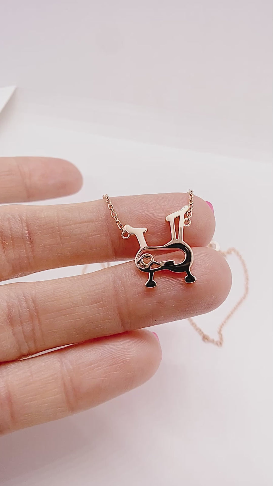 Video of Dainty .925 Sterling Silver Indoor Exercise Cycle Necklace.
