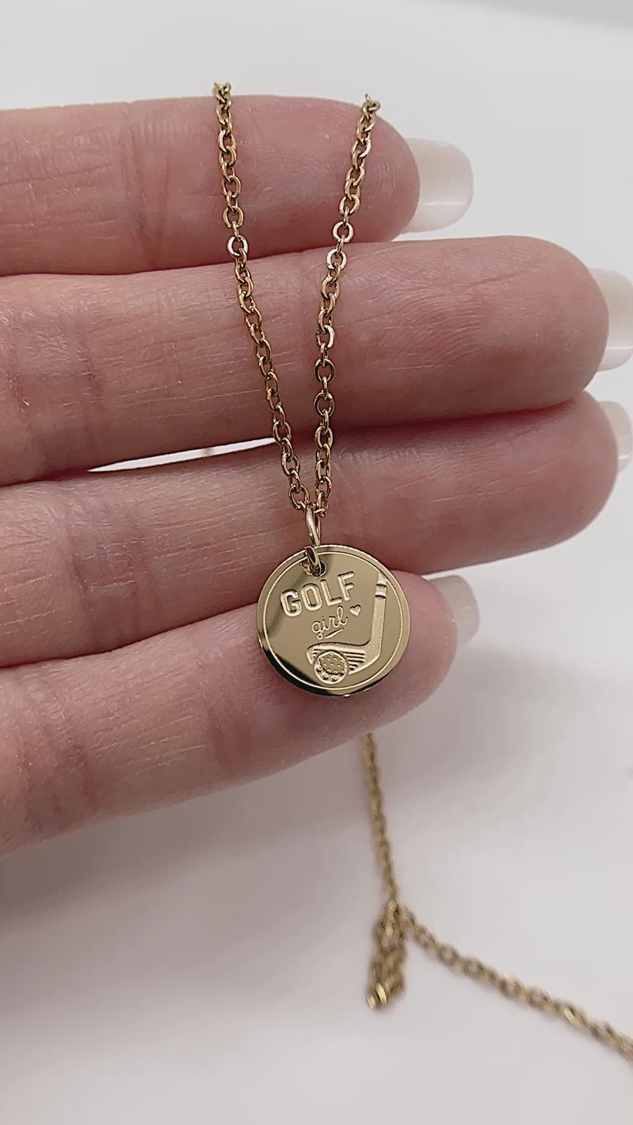 Ladies Golf Charm Necklace - Hypoallergenic and Tarnish-Resistant