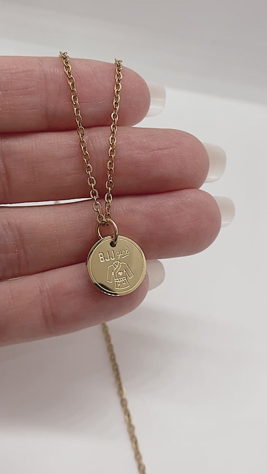 BJJ Jiu-Jitsu Tiny Charm Necklace - Hypoallergenic and Tarnish-Resistant