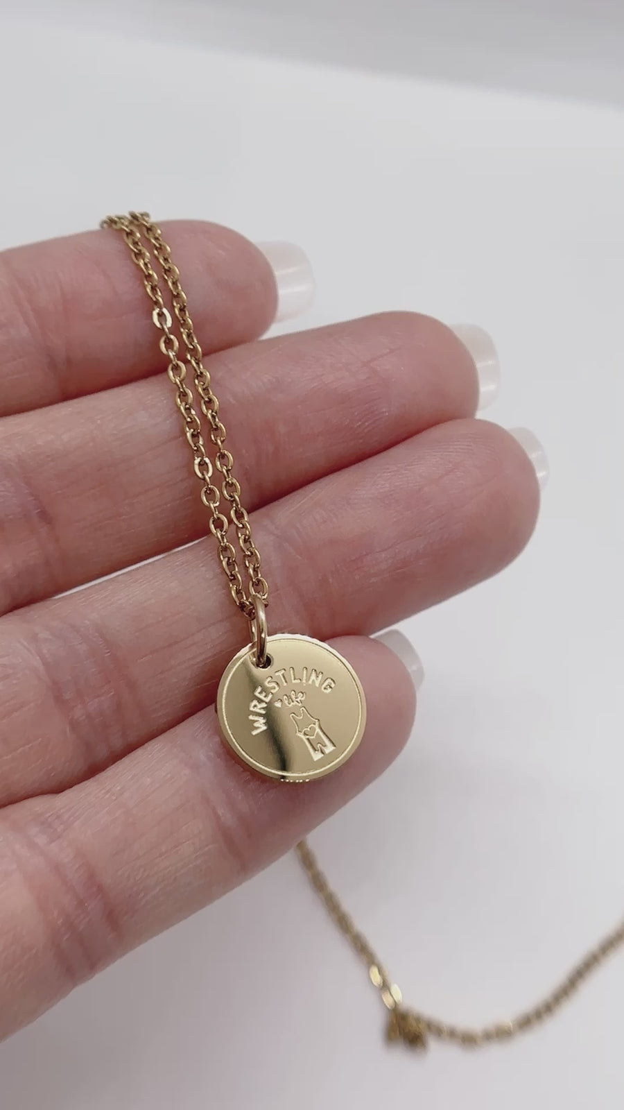 Girls Wrestling Charm Necklace - Hypoallergenic and Tarnish-Resistant