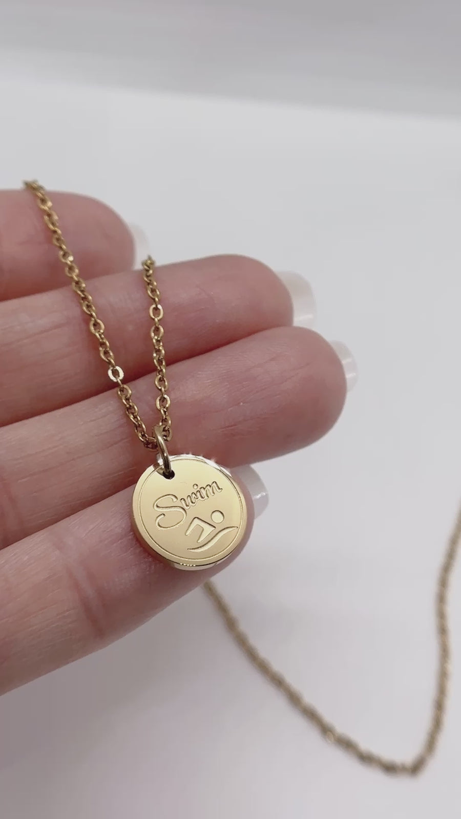 Swimmer Charm Necklace | Gift for Swimmer | Hypoallergenic and Tarnish-Resistant