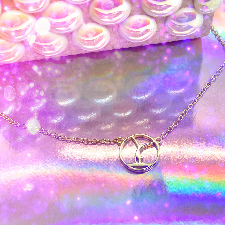 .925 silver Tiny Gymnastics Necklace.