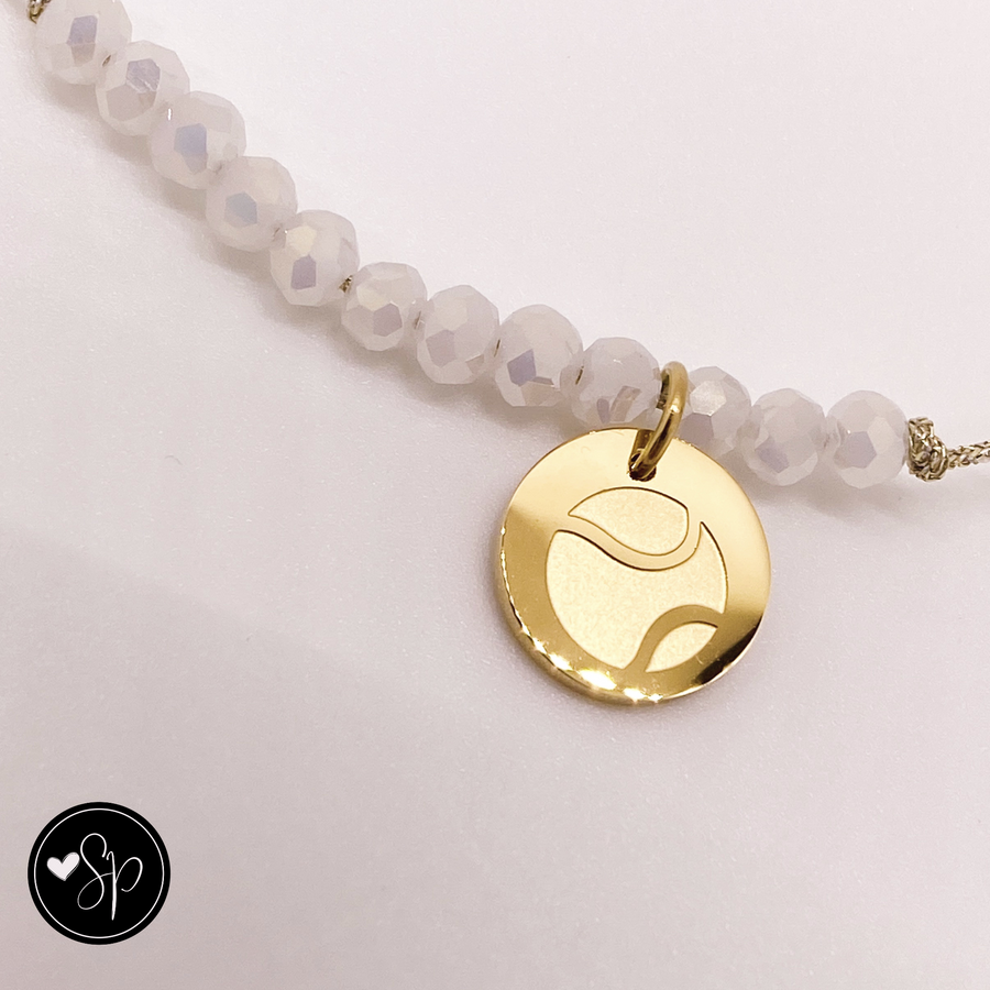 Tennis Life Charm Bracelet with 14K Gold plated 'Tennis Ball' charm.